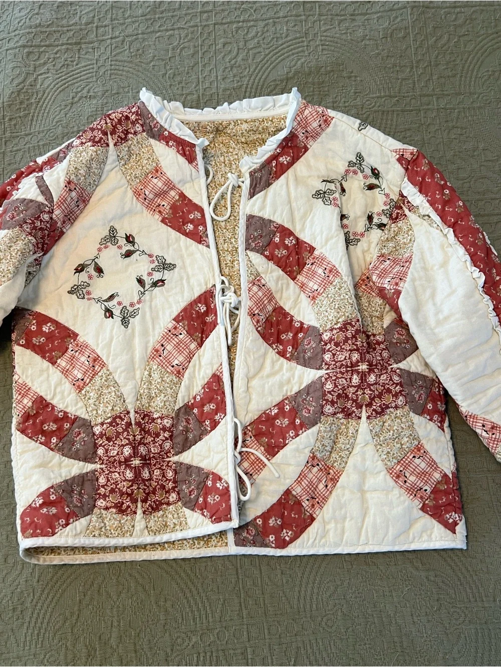 Free People Unbranded Quilted Tie Front Jacket